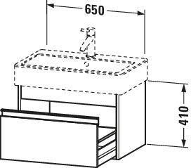 DURAVIT Ketho Waschtischunterbau wandhängend 650 mm, 1 Auszug, weiß matt, für Vero 045470
