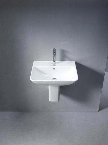 DURAVIT Waschtisch ME by Starck 550 mm Weiß Seidenmatt mit Überlauf und Hahnloch