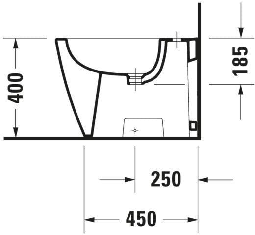 DURAVIT Stand-Bidet Starck 2 570 mm mit Überlauf & Hahnlochbank, weiß