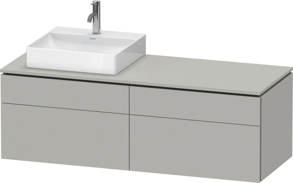 Duravit L-Cube Konsolenwaschtischunterbau 1420 mm Taupe Supermatt mit Tip-On Technik