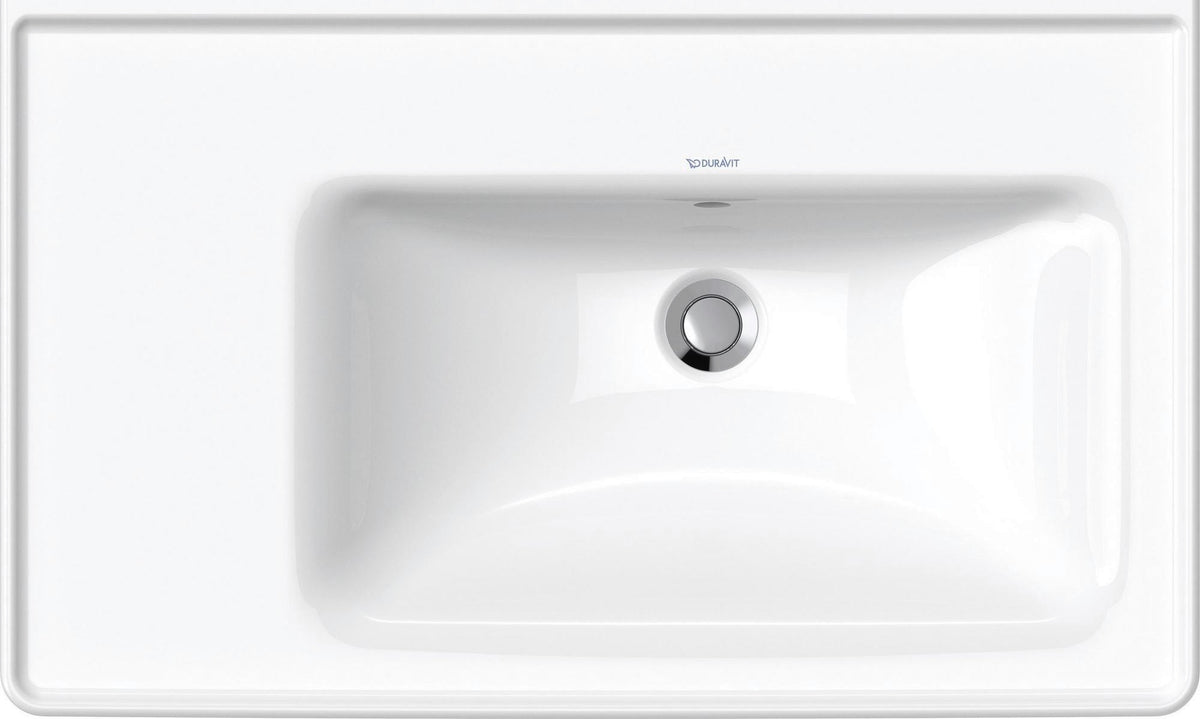 Duravit D-Neo Waschtisch 800 mm weiß mit WonderGliss, Becken rechts, Wandmontage