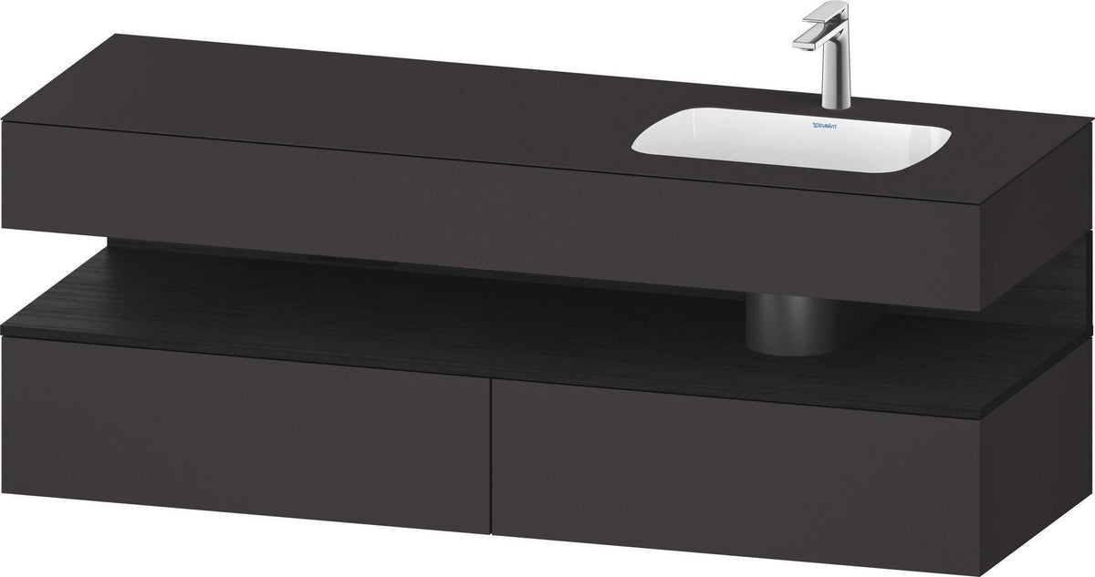 DURAVIT Qatego Einbauwaschtisch mit Konsolenwaschtischunterbau 1600 mm Weiß Matt