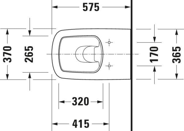 DURAVIT DuraStyle Stand-WC 575 mm Tiefspüler, Abgang waagerecht, WonderGliss, weiß