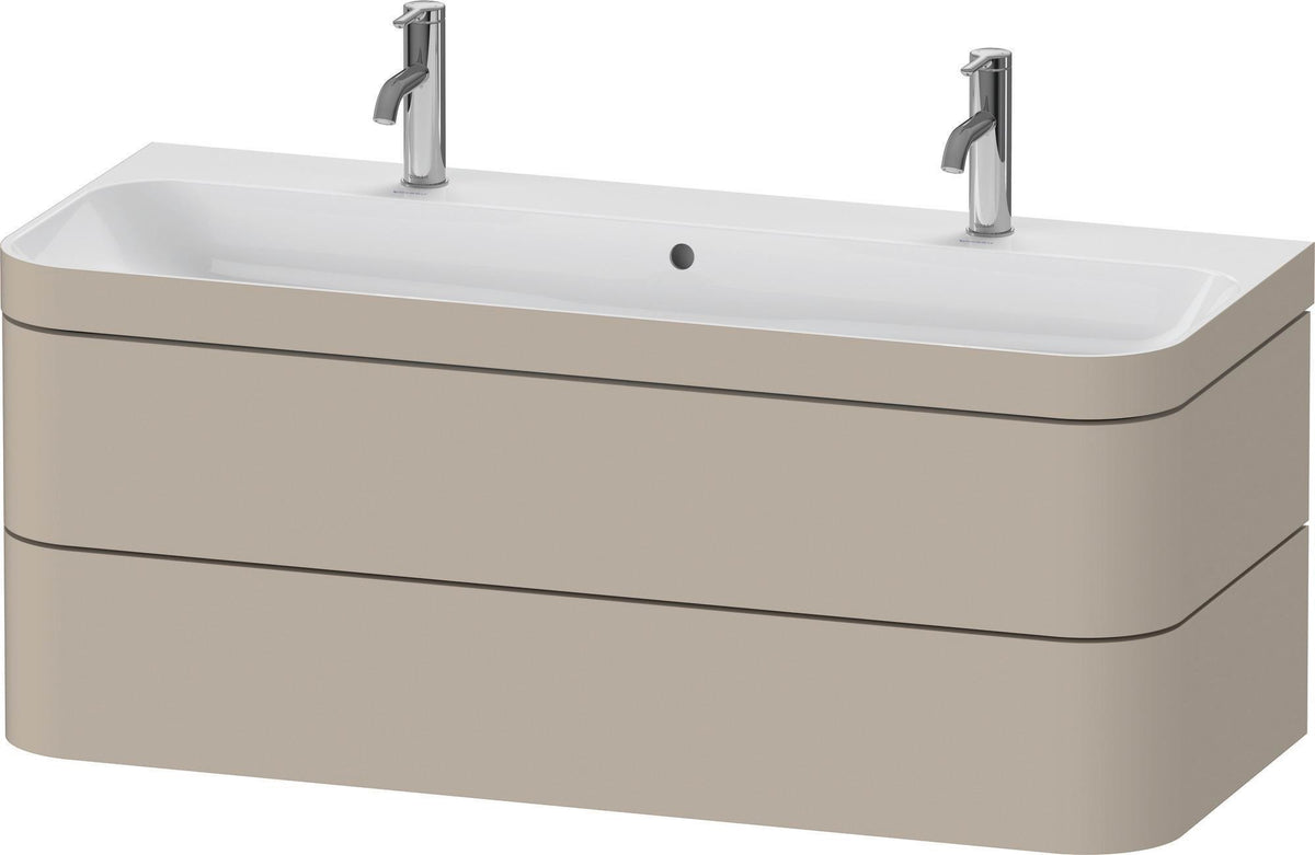 DURAVIT Happy D.2 c-bonded Waschtischset 1175 mm wandhängend mit 2 Schubkästen und Tip-on Technik