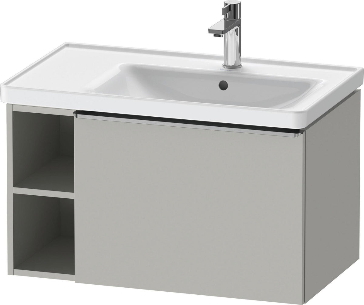 DURAVIT D-Neo Waschtischunterbau 784 mm wandhängend mit 1 Auszug und 2 offenen Fächern in Betongrau Matt