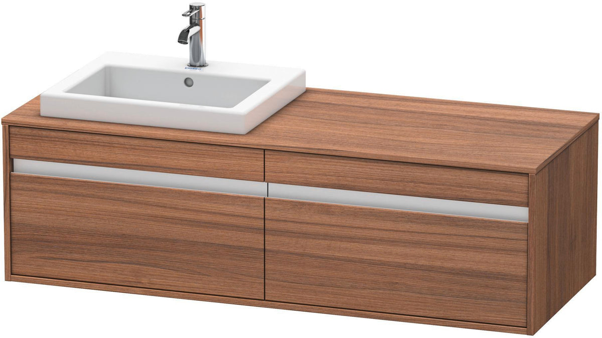 Duravit Ketho Waschtischunterbau 1400 mm wandhängend, 2 Auszüge, weiß matt, Becken links