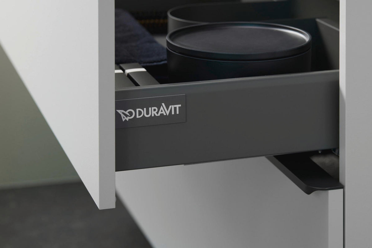 DURAVIT D-Neo Konsolenwaschtischunterbau 1200 mm Eiche Schwarz Matt mit Bronze Griff