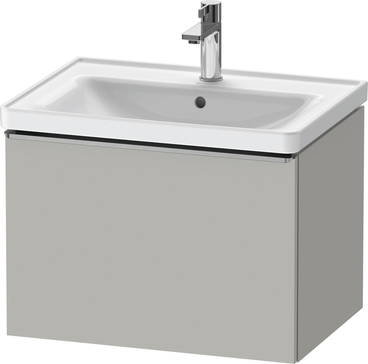 Duravit D-Neo Waschtischunterbau 634 mm betongrau matt mit Bronze-Griff und Soft-Close-Auszug