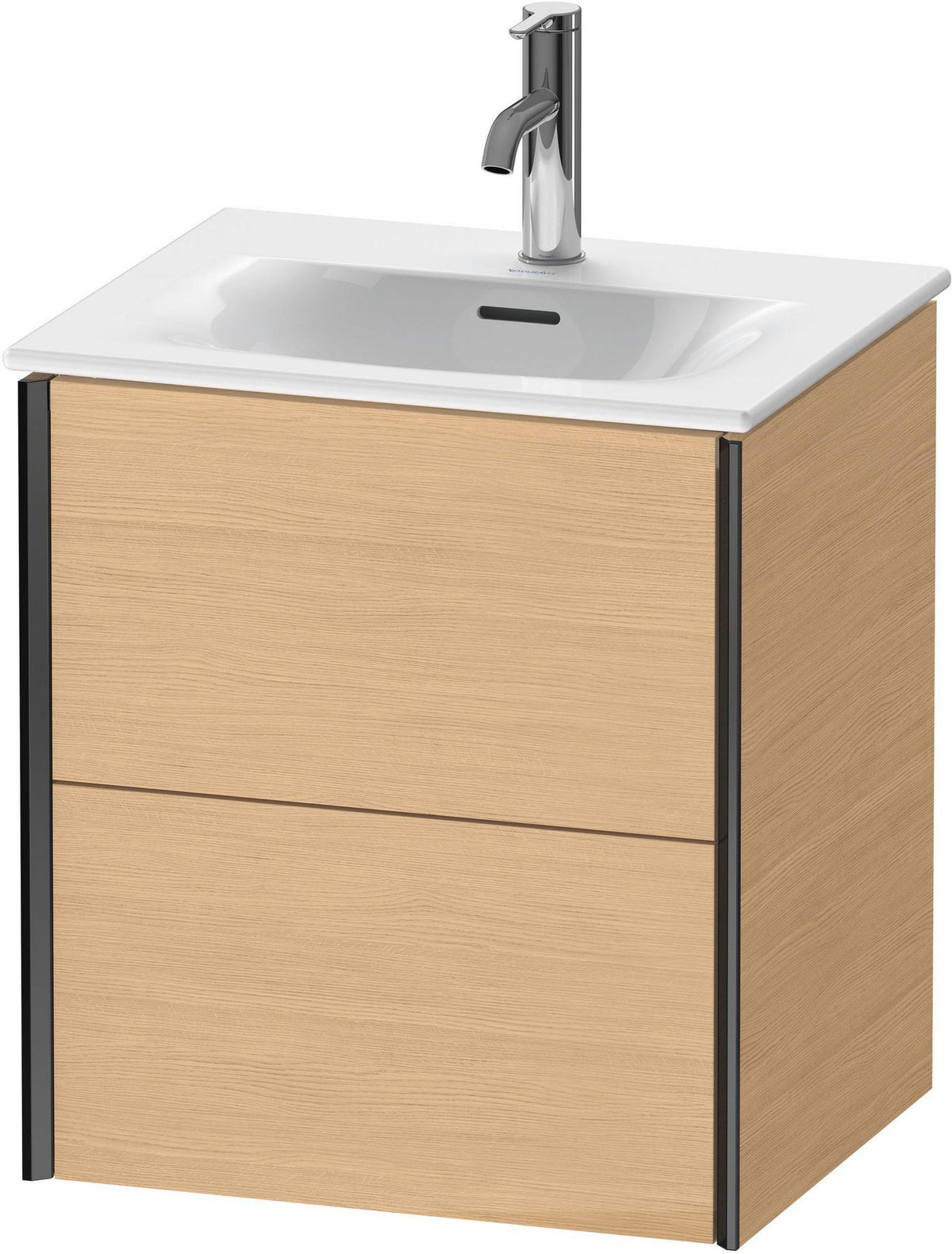 DURAVIT XViu Waschtischunterbau wandhängend 557 mm mit 2 Schubkästen in Champagner Matt/Eiche Natur