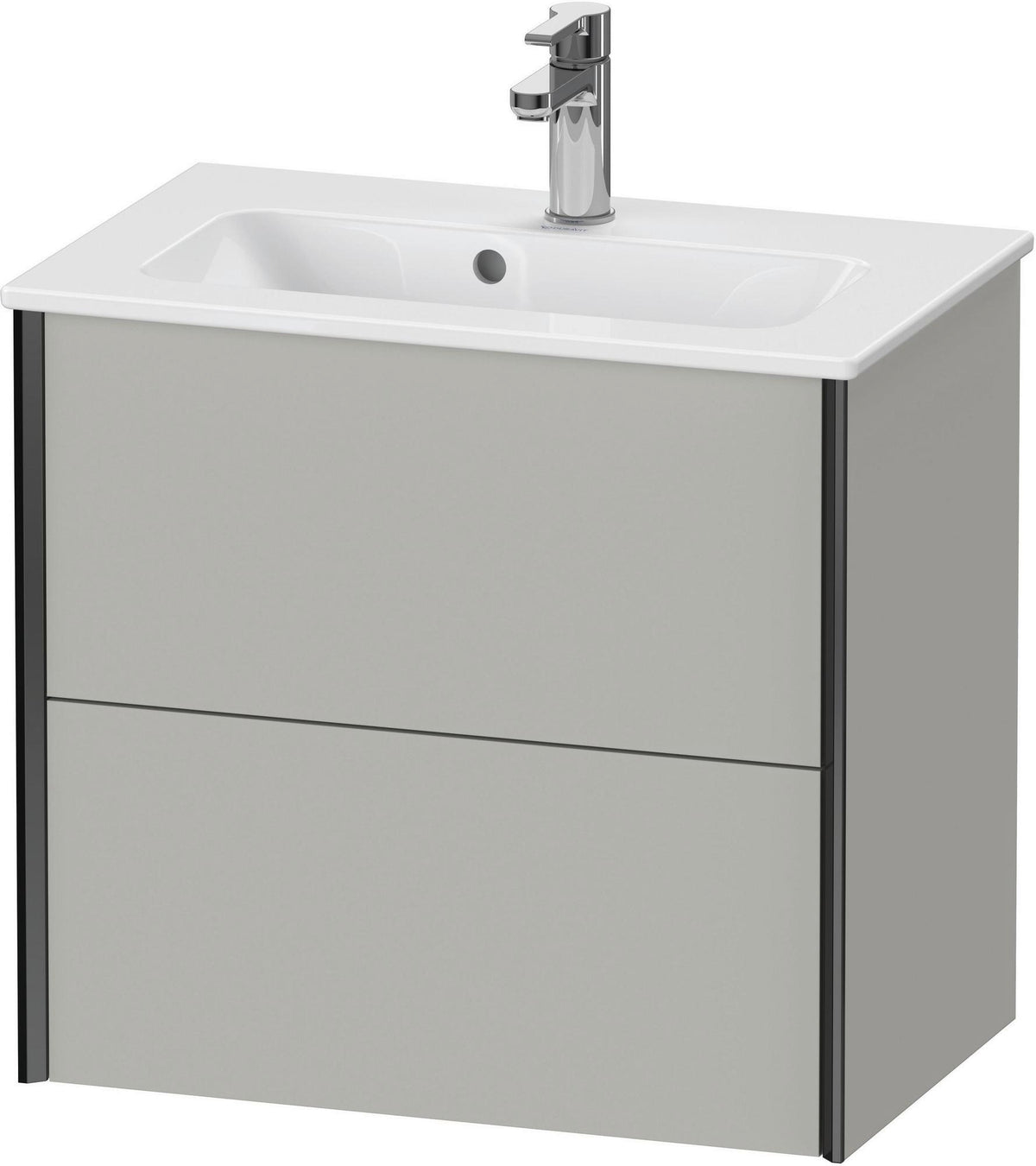 DURAVIT XViu Waschtischunterbau wandhängend 610 mm, 2 Schubladen, champagner matt/weiß matt