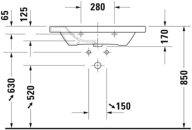 DURAVIT DuraStyle Möbelwaschtisch 800 mm mit Überlauf und 1 Hahnloch, weiß