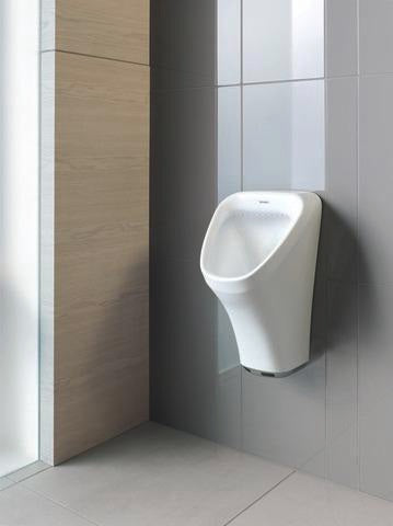 DURAVIT DuraStyle Elektronik-Urinal weiß mit WonderGliss, Zulauf hinten, 300x340 mm