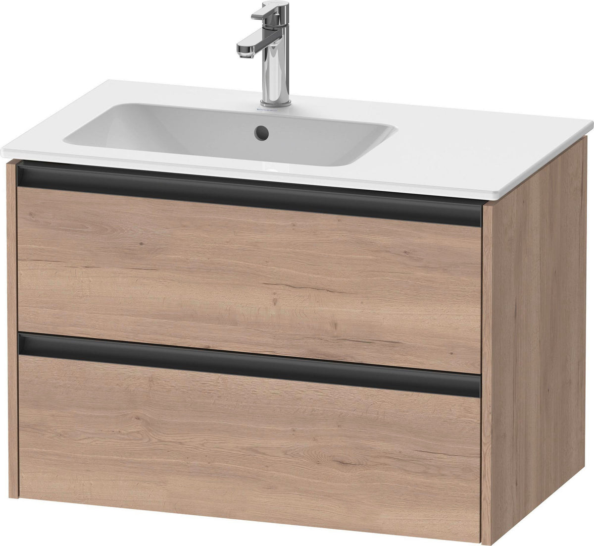 Duravit Ketho.2 Waschtischunterbau wandhängend 810 mm betongrau matt mit 2 Schubkästen