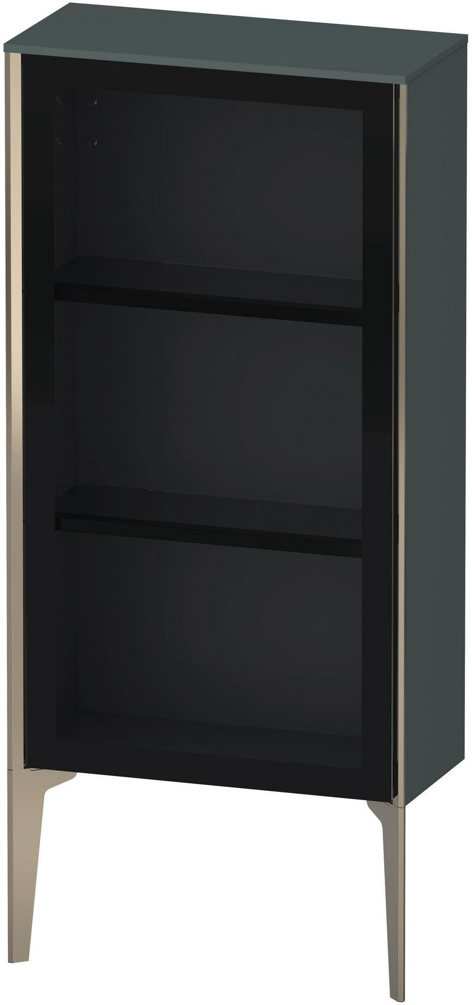 Duravit XViu Halbhochschrank 500 mm Glasfront Schwarz Hochglanz mit Tip-on Technik