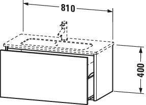 Duravit XSquare Waschtischunterbau 810 mm – wandhängend, Seidenmatt, für ME by Starck