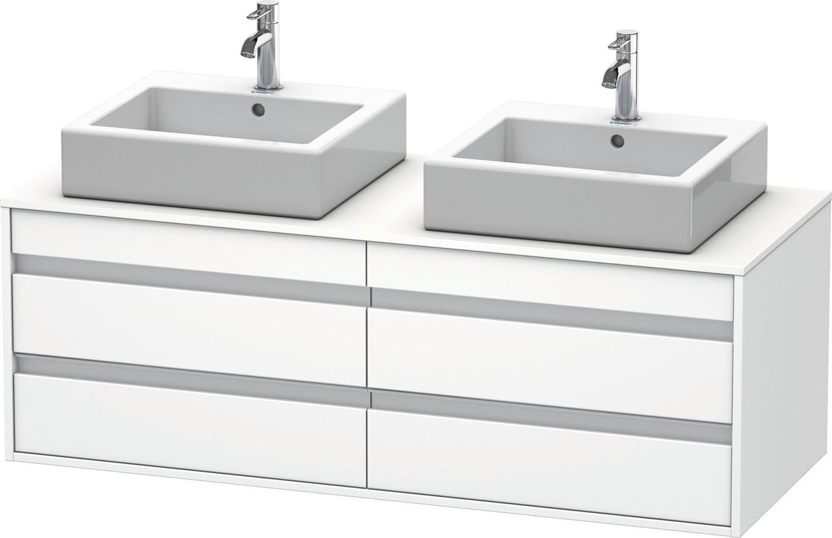 Duravit Ketho Waschtischunterbau 1400 mm wandhängend, 4 Schubkästen, weiß matt – für 2 Aufsatzwaschtische