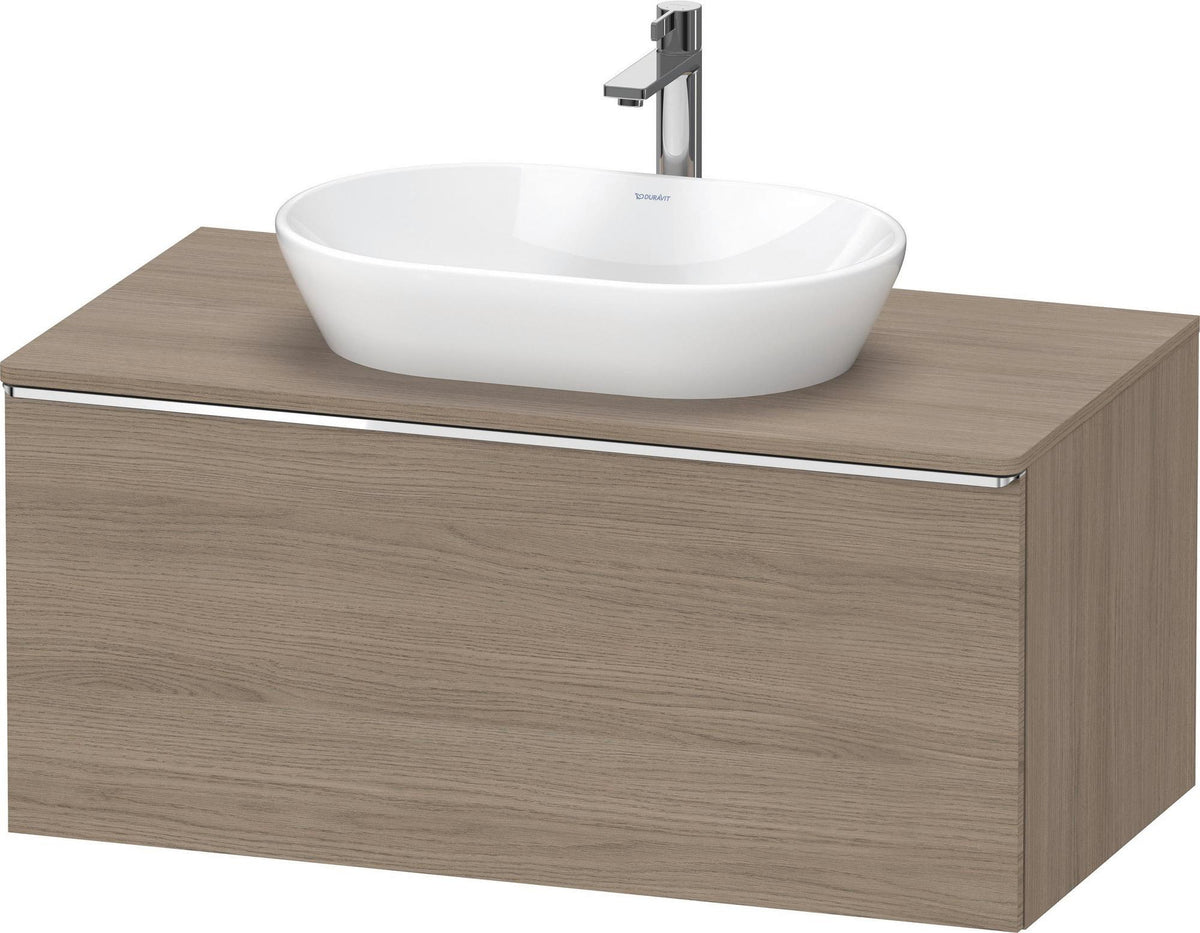Duravit D-Neo Konsolenwaschtischunterbau 1000 mm Eiche Terra Matt mit 1 Auszug und Bronze Griff