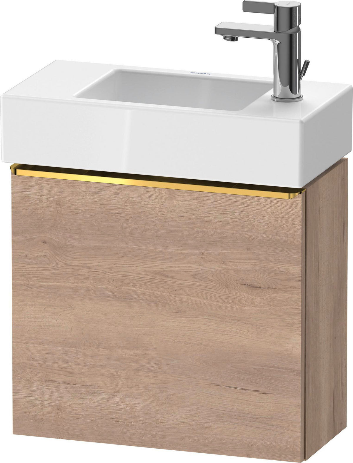 DURAVIT D-Neo Waschtischunterbau 484 mm Eiche Schwarz Matt, 1 Tür, Bronze Griff