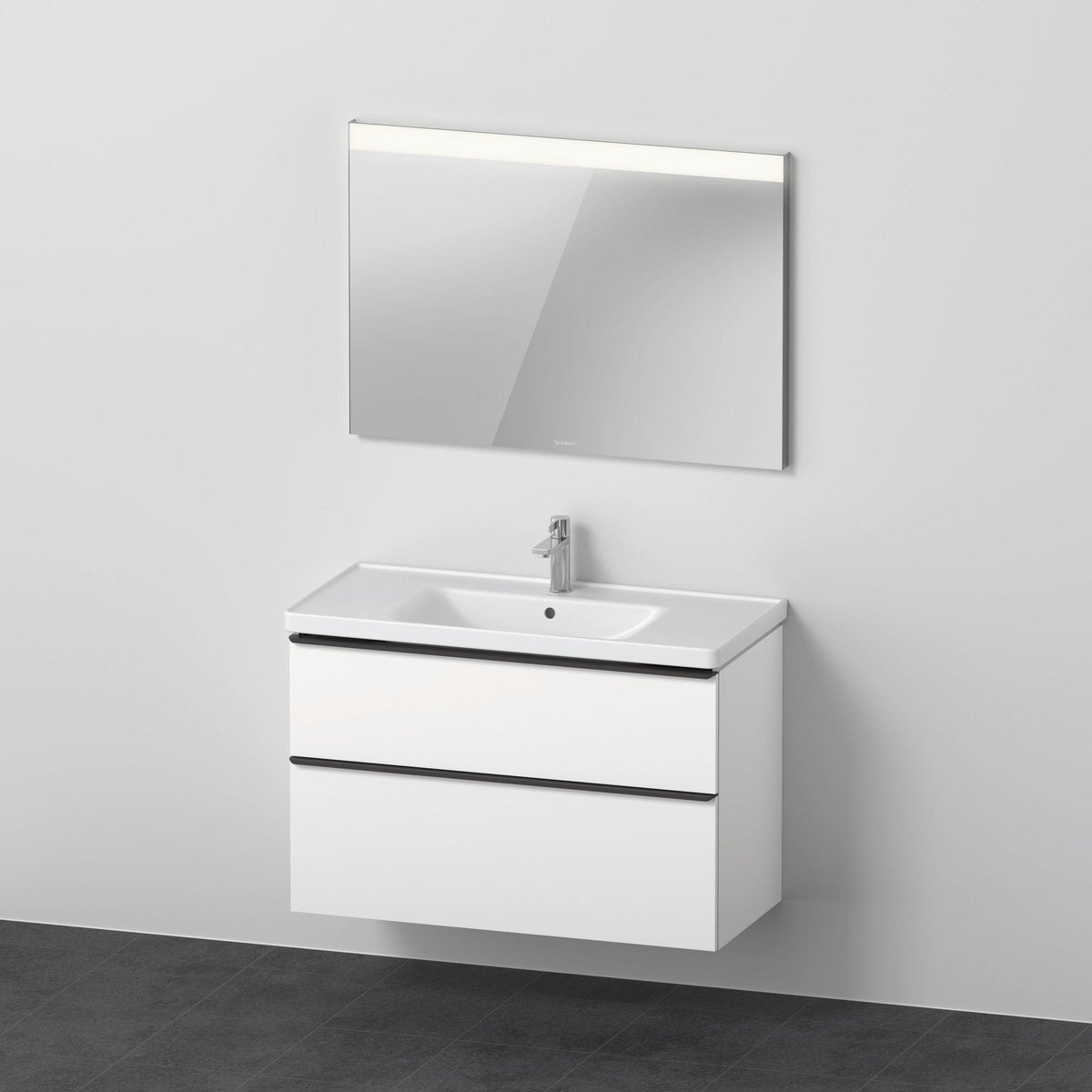DURAVIT D-Neo Möbel-Set wandhängend 1000x480mm mit Waschtisch, Unterbau, Spiegel Eiche Sch.