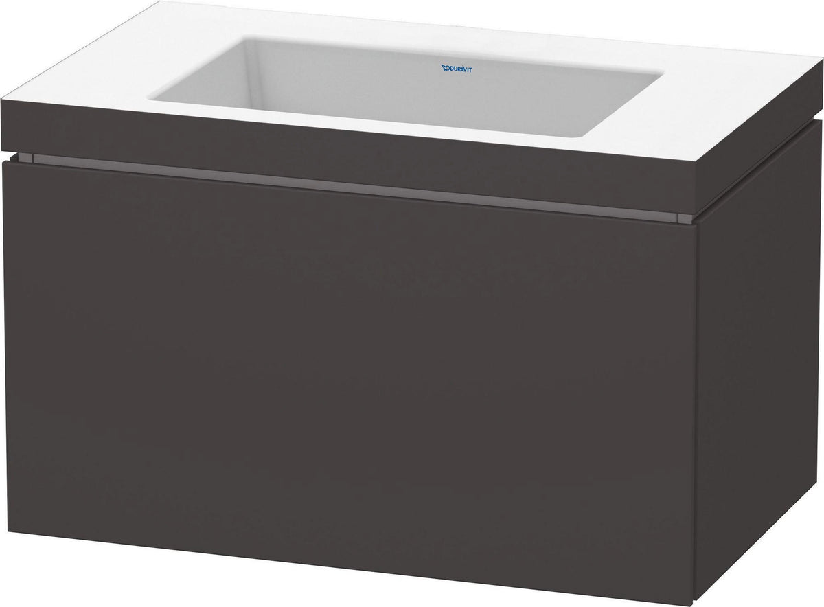 DURAVIT L-Cube c-bonded Waschtischset 800 mm mit Vero Air, graphit matt, 1 Auszug
