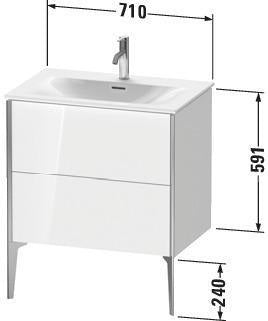 Duravit Waschtischunterbau XVIU 591x710x480 mm Prof. Champ matt weiß matt
