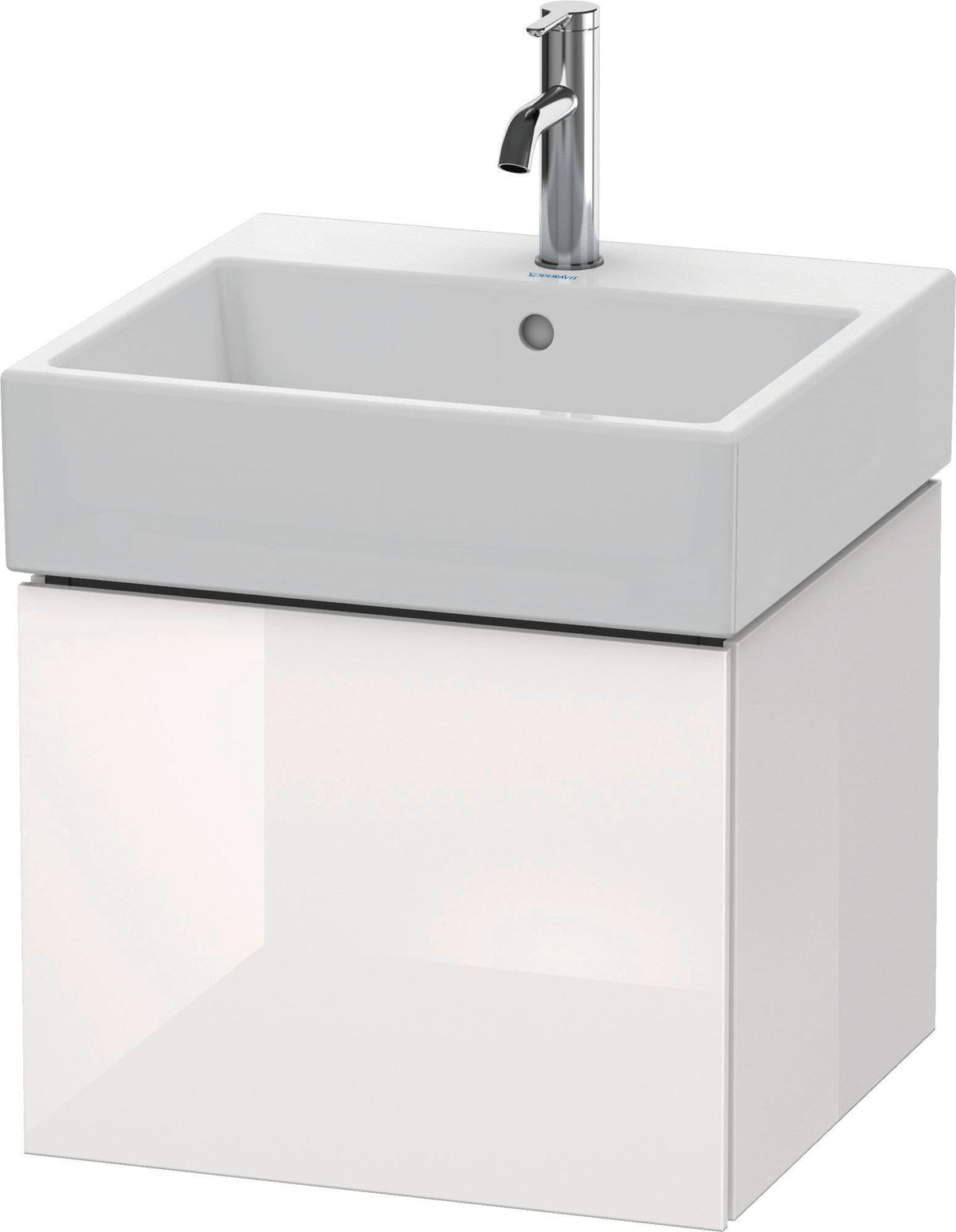 DURAVIT L-Cube Waschtischunterbau 484 mm, 1 Auszug, Weiß Matt, wandhängend, Tip-On