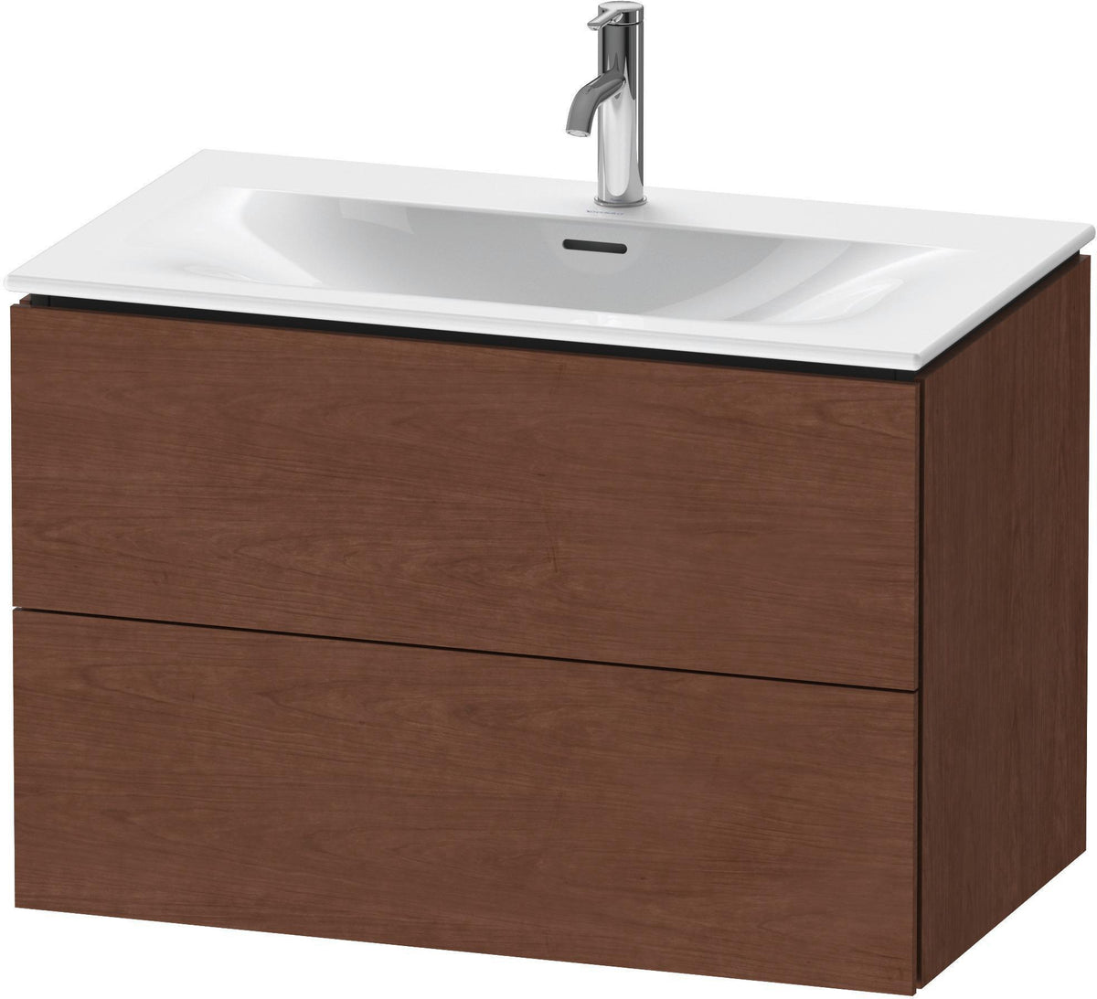 Duravit L-Cube Waschtischunterbau 820 mm weiß matt mit 2 Schubkästen und Tip-On-Technik