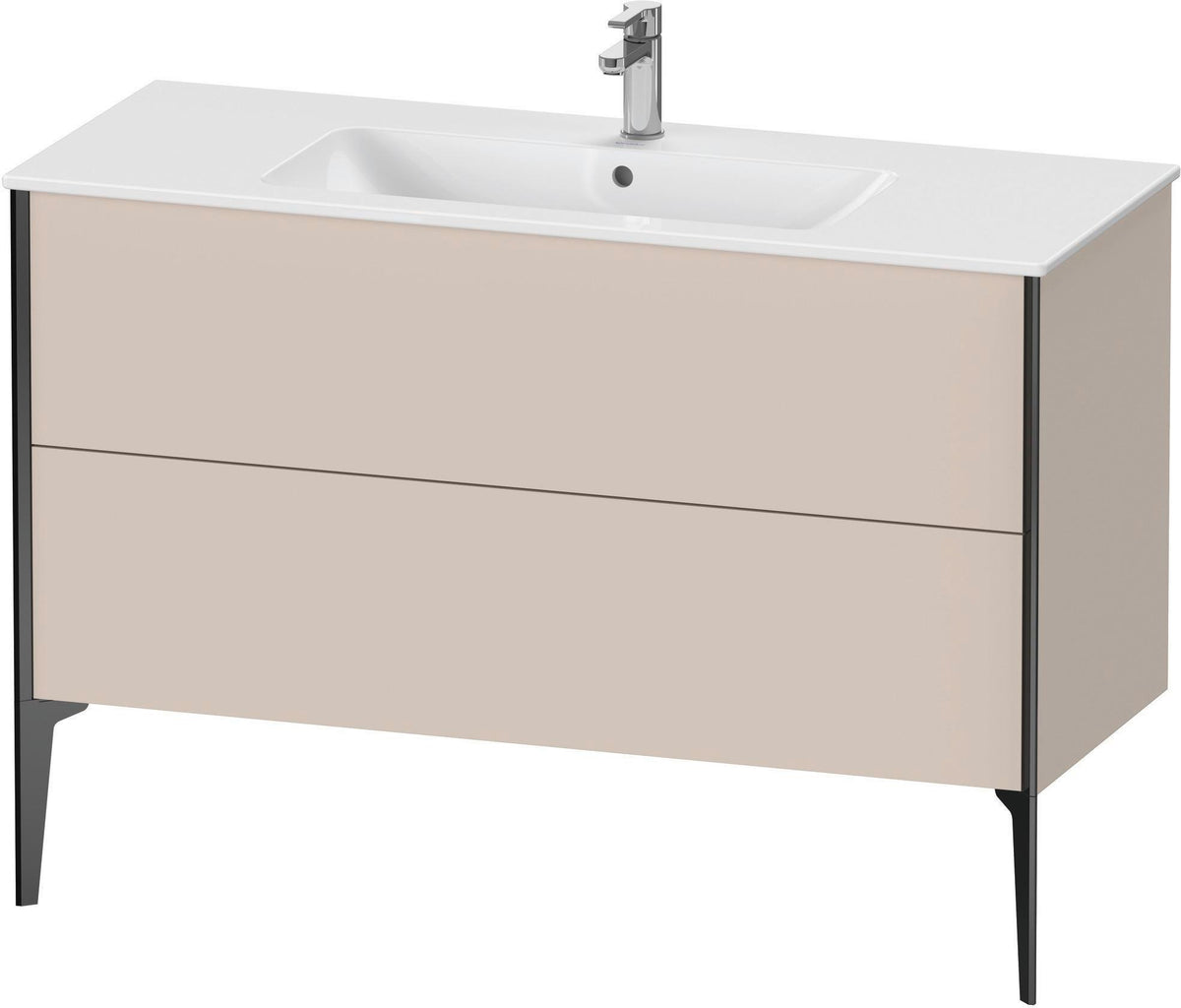 DURAVIT XViu Waschtischunterbau bodenstehend 1210 mm, 2 Auszüge, champagner matt/weiß matt