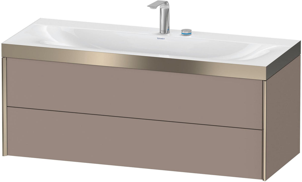 Duravit XViu Waschtischunterbauset c-bonded, 1200 mm, 2 Schubkästen, champagner matt/basalt matt