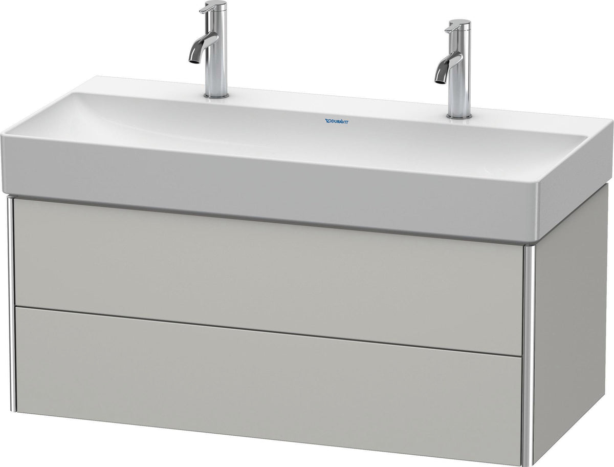 Duravit XSquare Waschtischunterbau 984 mm betongrau matt mit 2 Schubkästen und Tip-On-Technik