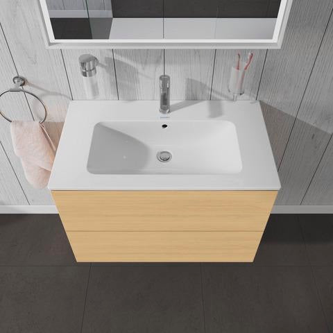 Duravit L-Cube Waschtischunterbau 820 mm taupe matt mit 2 Schubkästen und Tip-On-Technik