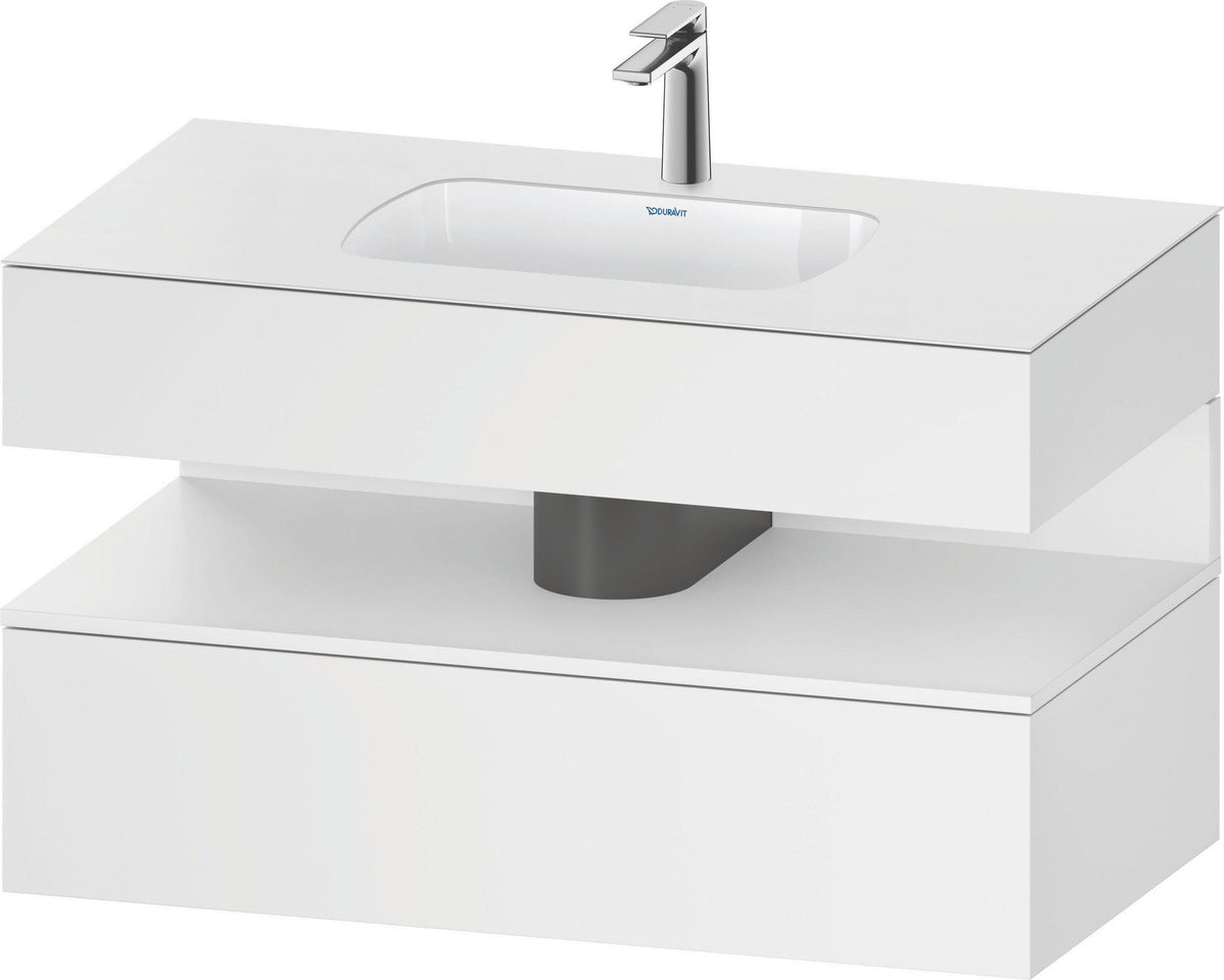DURAVIT Qatego Einbauwaschtisch mit Konsolenwaschtischunterbau 1000 mm, 1 Auszug, antibakteriell