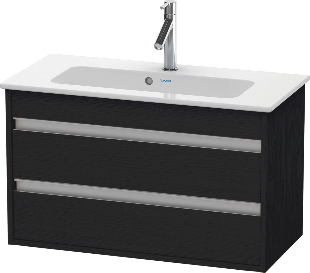 Duravit Ketho Waschtischunterbau 800 mm betongrau matt mit 2 Schubkästen und Soft-Close