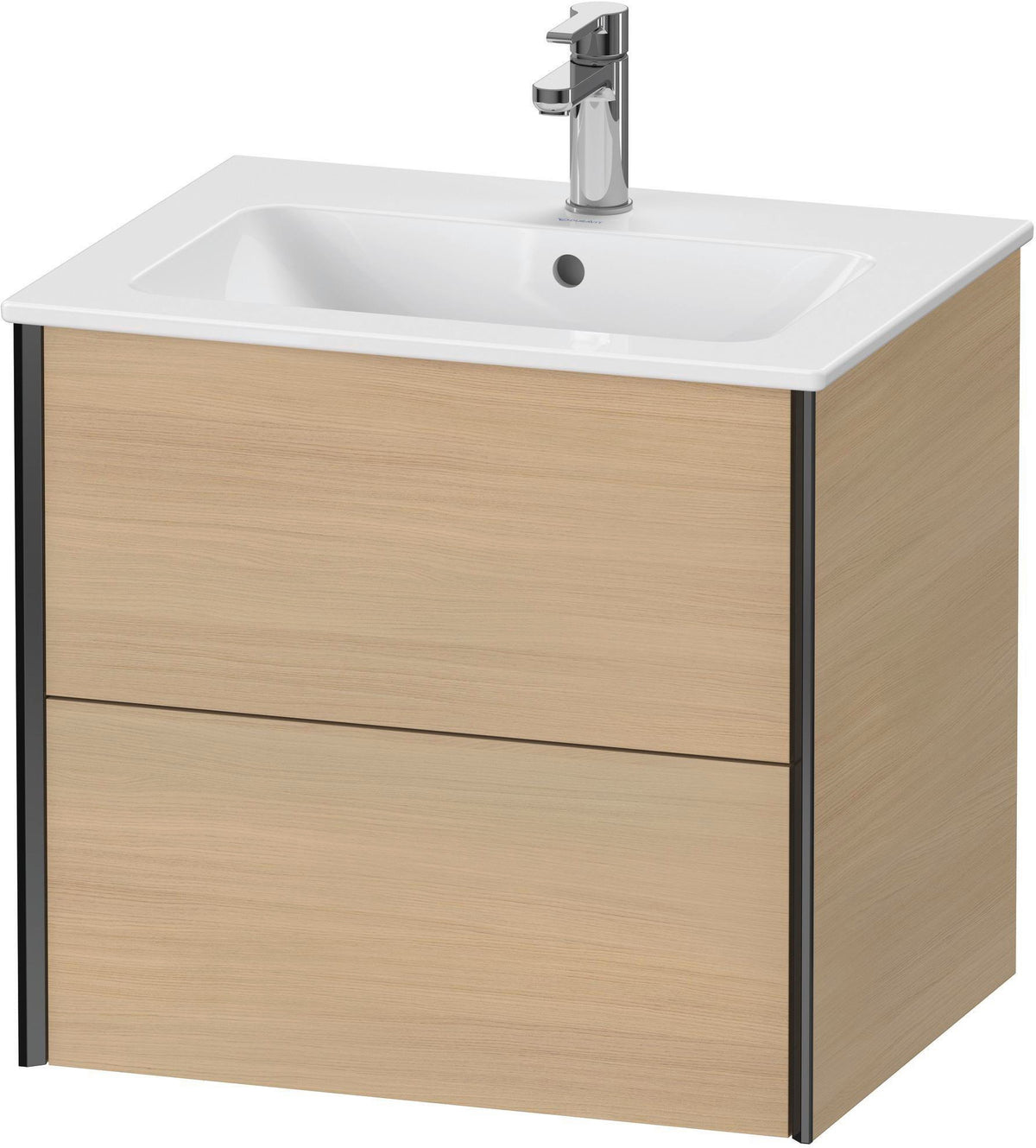 DURAVIT XViu Waschtischunterbau wandhängend 610 mm, 2 Schubkästen, weiß matt – ohne Griff, mit Tip-On-Technik