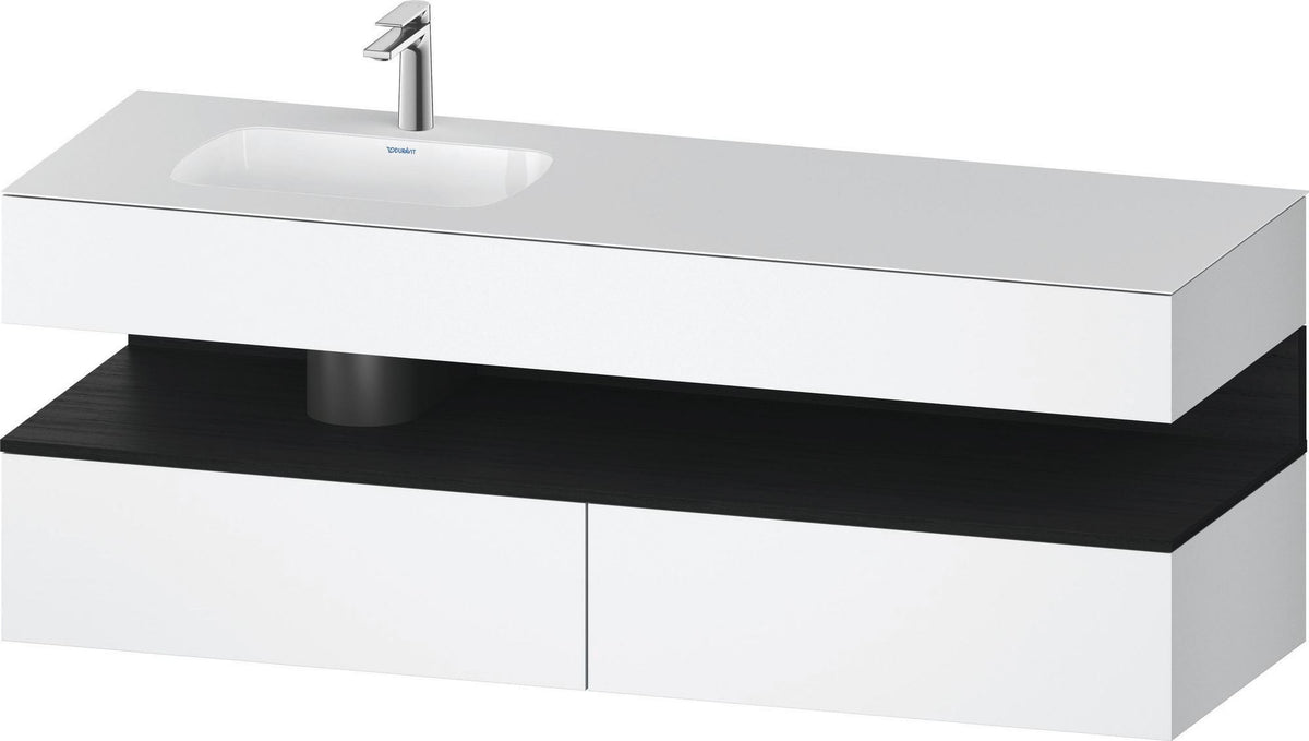DURAVIT Qatego Studio F. A. Porsche Einbauwaschtisch mit Konsolenwaschtischunterbau 1600 mm Weiß Matt