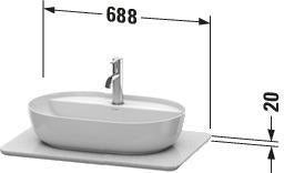 DURAVIT Luv Quarzsteinkonsole 688x475mm mit 1 Ausschnitt, weiß struktur – Designerin Cecilie Manz