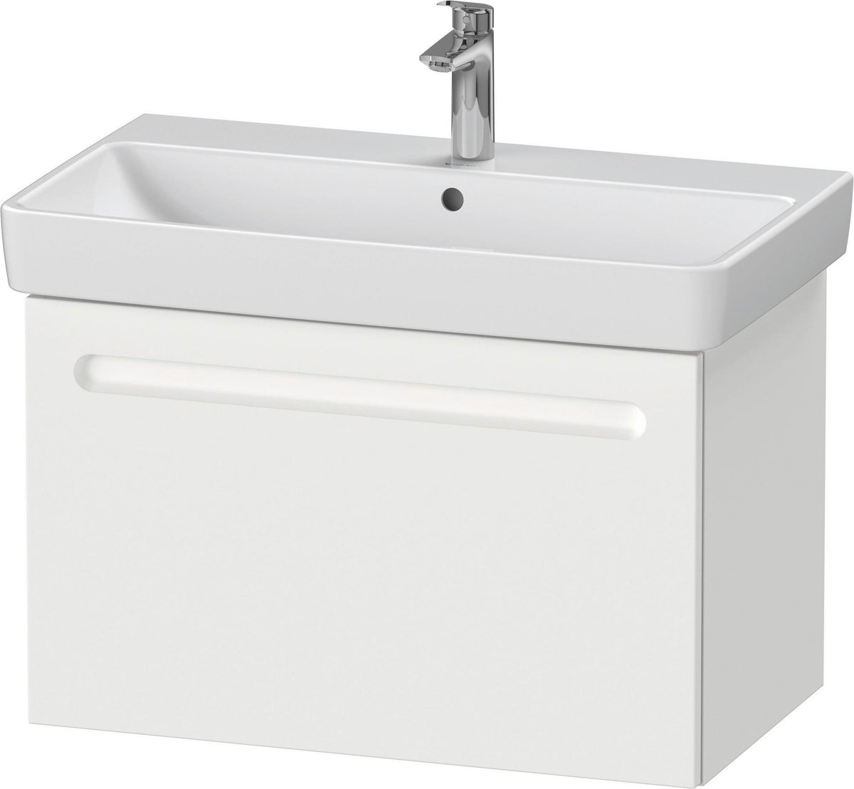 Duravit No.1 Waschtischunterbau wandhängend 740 mm Weiß Matt mit 1 Auszug und Soft-Close