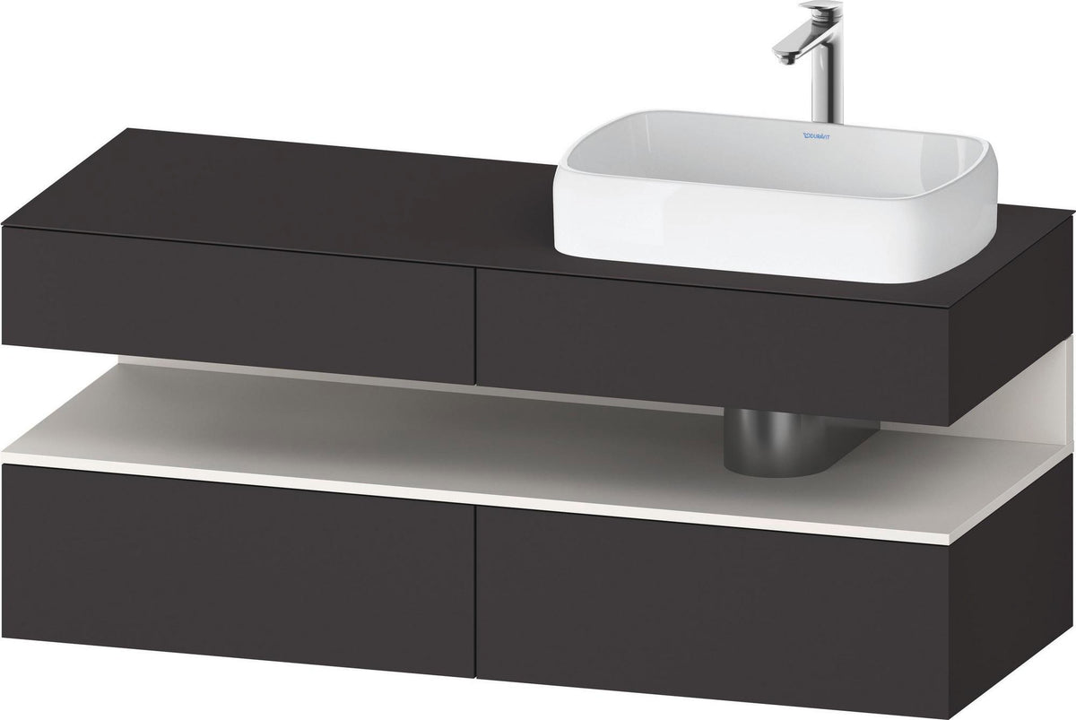 DURAVIT Qatego Konsolenwaschtischunterbau 1400 mm Weiß Matt Eiche Schwarz Matt wandhängend