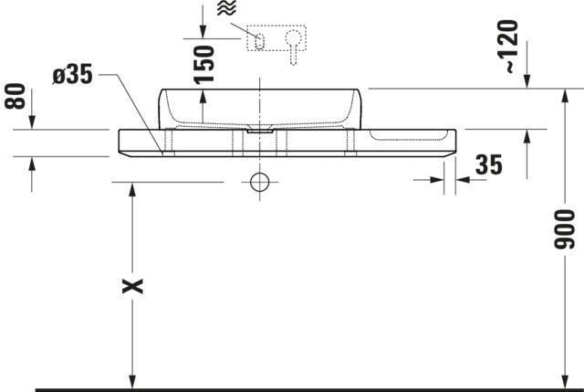 DURAVIT Qatego Aufsatzbecken mit Konsole 1000 mm Weiß Hochglanz HygieneGlaze