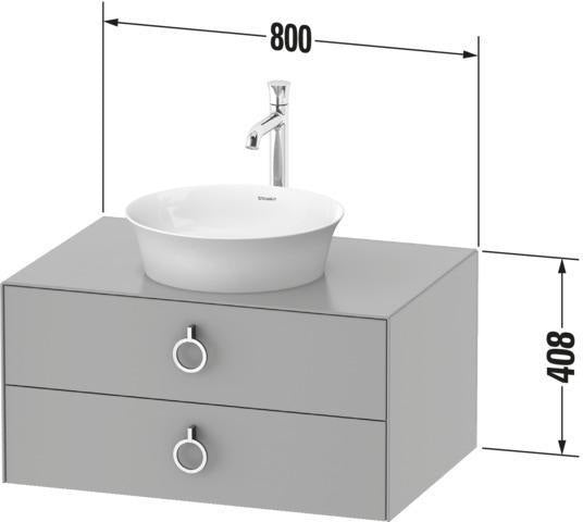 DURAVIT White Tulip Waschtischunterbau 800 mm, 2 Schubkästen, LED, Philippe Starck, weiß seidenmatt