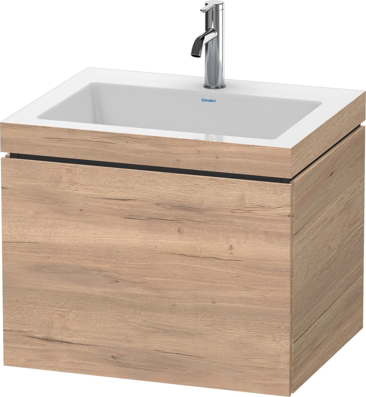 Duravit L-Cube c-bonded Waschtischset Eiche 600 mm wandhängend mit Tip-on Technik