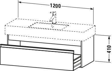 DURAVIT Ketho Waschtischunterbau wandhängend 1200 mm Eiche Terra mit 1 Auszug