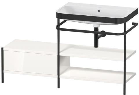 Duravit Waschtischset HAPPY D.2 PLUS 1400x490mm ein Hahnloch taupe supermatt