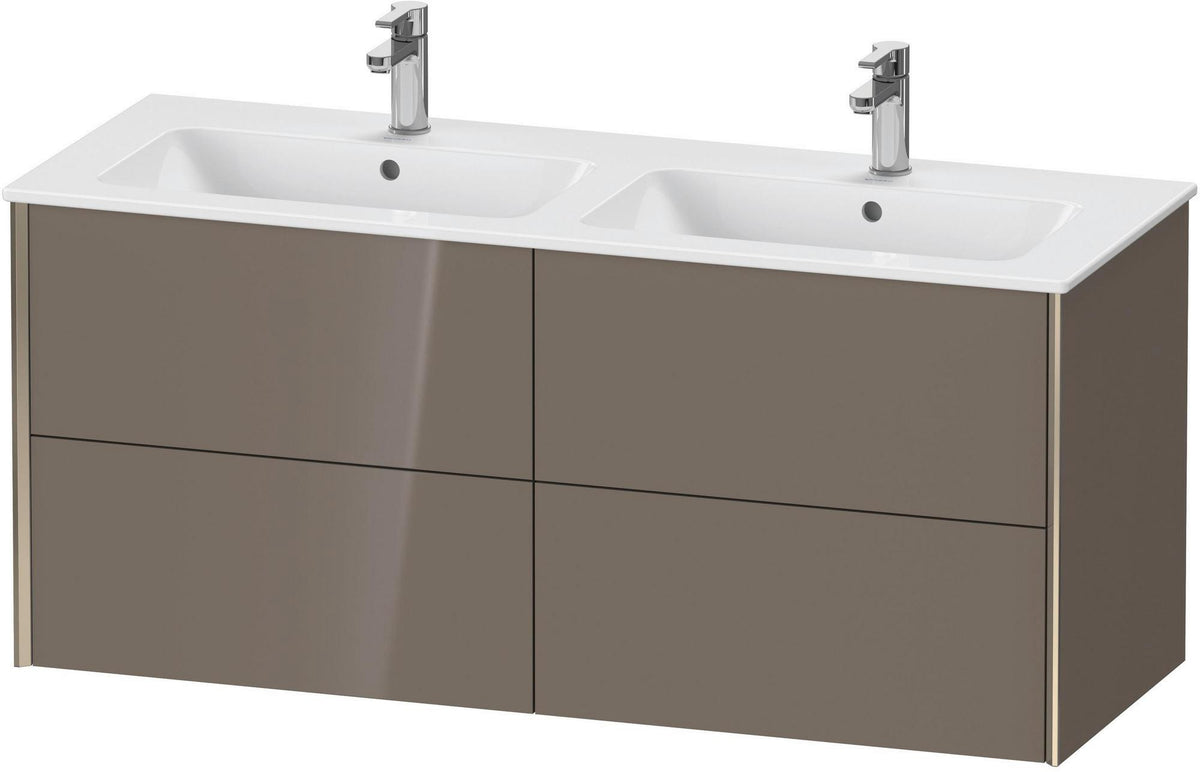 Duravit XViu Waschtischunterbau wandhängend 1280 mm, 4 Schubkästen, champagner matt/weiß matt