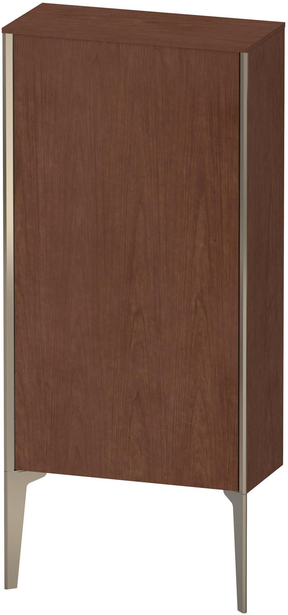 Duravit Halbhochschrank XViu 890 mm, 1 Tür, Nussbaum Echtholzfurnier, Soft-Close, wandhängend