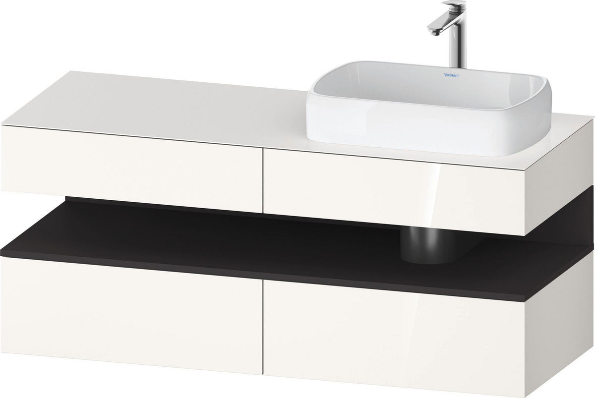 DURAVIT Qatego Konsolenwaschtischunterbau 1400 mm Weiß Matt Eiche Schwarz Matt wandhängend