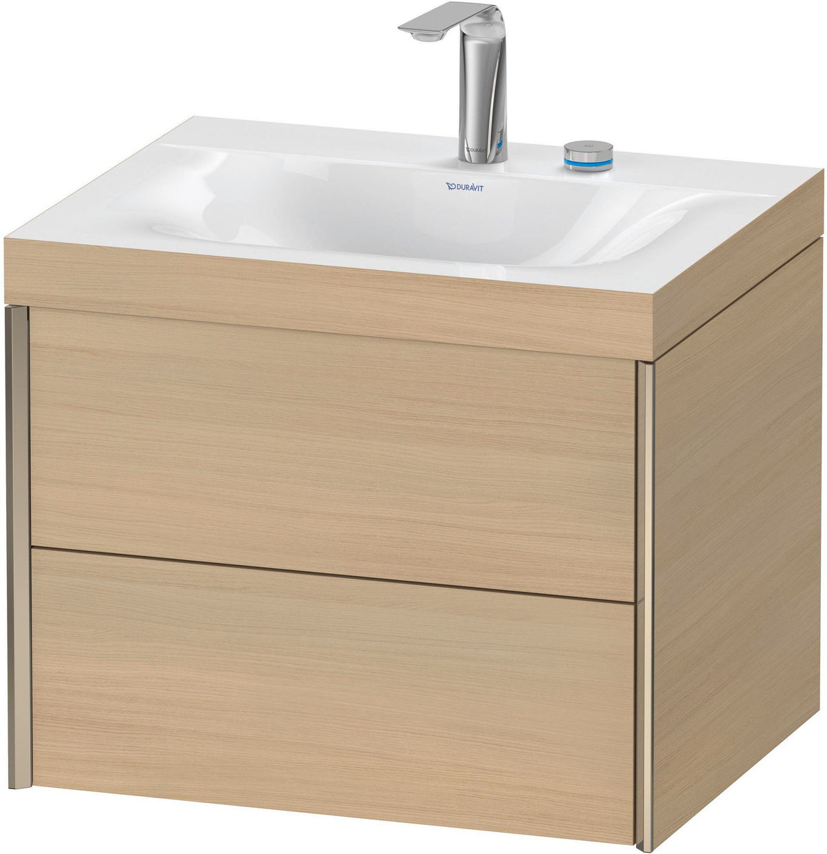 DURAVIT XViu Waschtischunterbau 600 mm, 2 Schubkästen, Champagner Matt/Eiche Dunkel