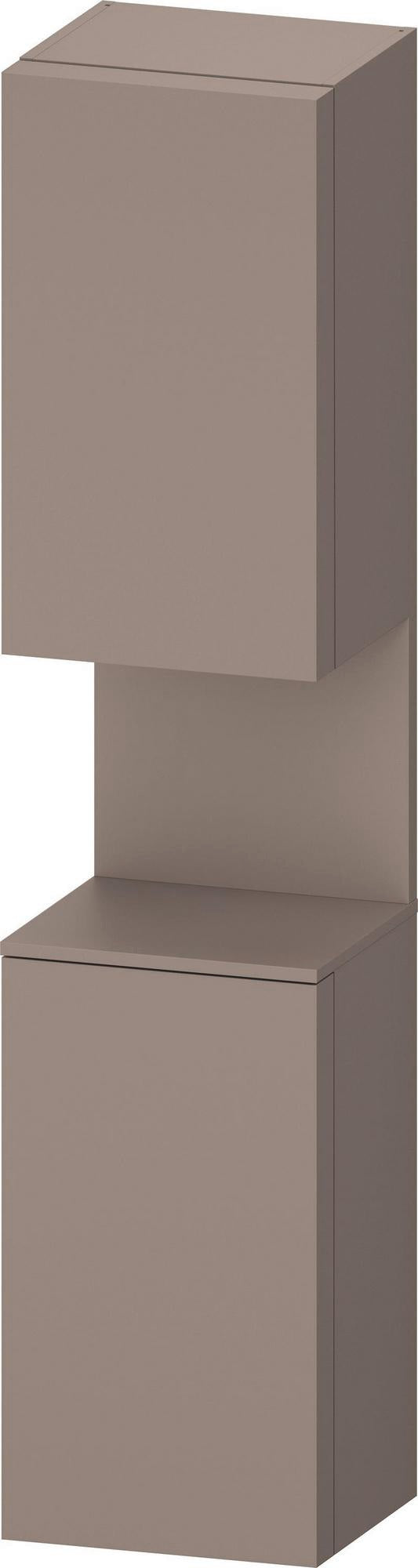 DURAVIT Qatego Hochschrank 400 mm, 2 Türen, weiß Hochglanz, Eiche Schw. Matt
