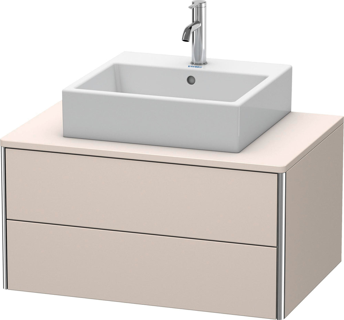 DURAVIT XSquare Konsolenwaschtischunterbau 800 mm Taupe Seidenmatt mit Tip-on Technik