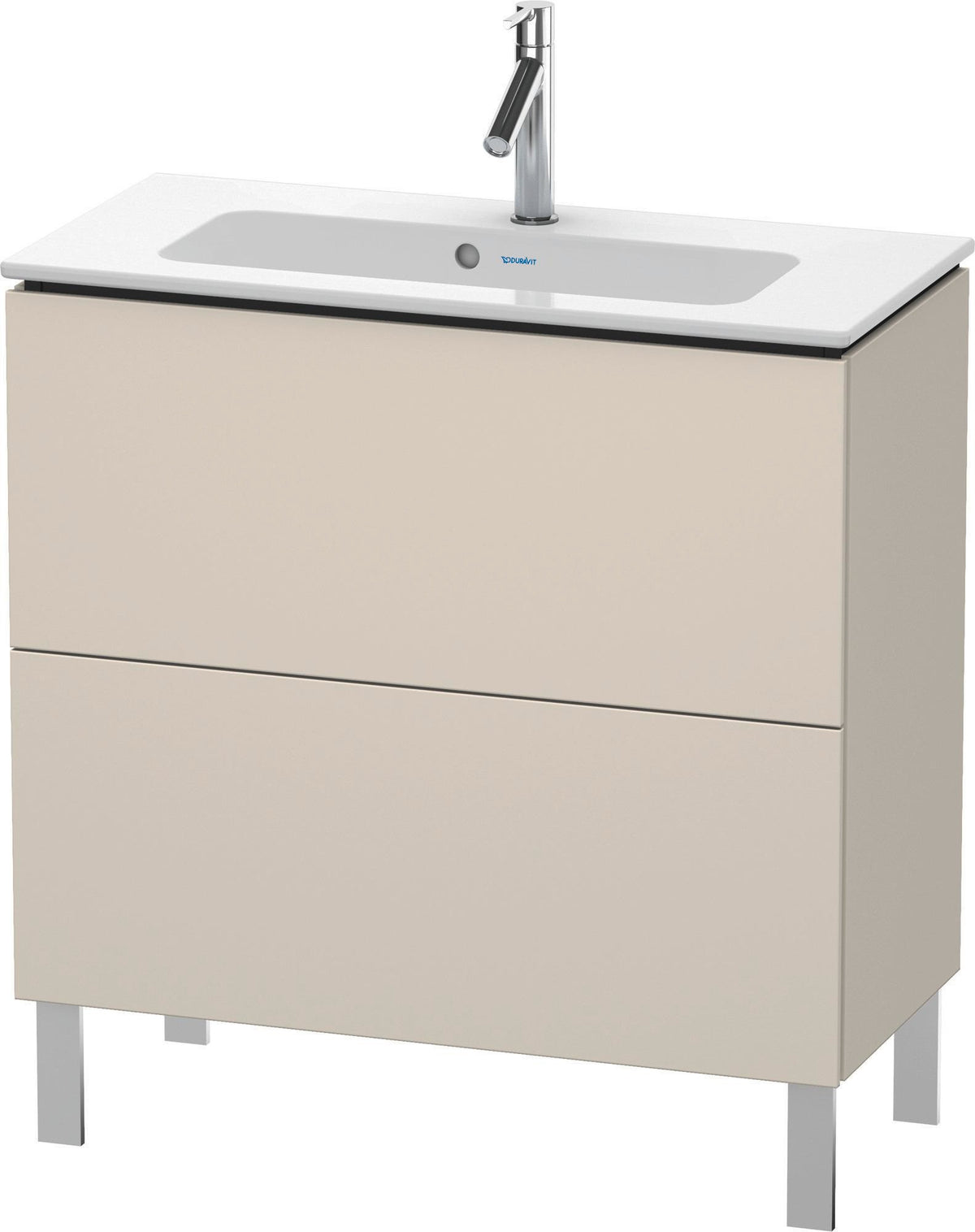 Duravit L-Cube Waschtischunterbau 820 mm, 2 Auszüge, bodenstehend, Weiß Matt